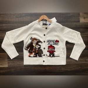 Home Alone Zara Round Neck Long Sleeve Cardigan Button Closure Size Large New